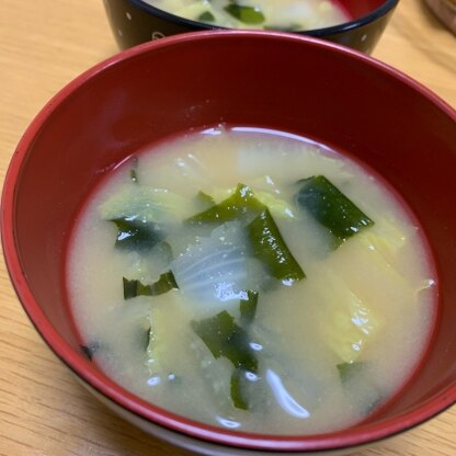 白菜とワカメの組み合わせはやった事が無かったように思います。美味しく出来ました♪ごちそう様でした！